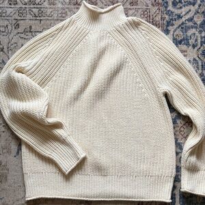 J Crew Cream Roll High-Neck Knit Sweater - Women's